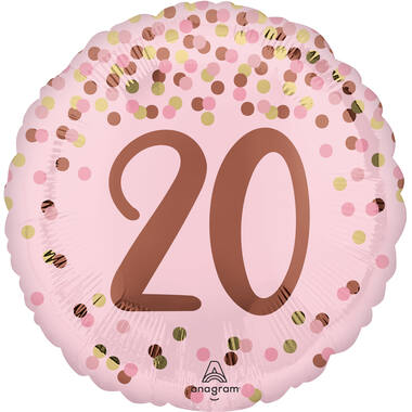 Foil Balloon – "20" – Pretty Pink – Pink – 45 cm